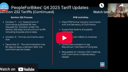 Cycling Industry Q4 Tariff Update - by PeopleForBikes